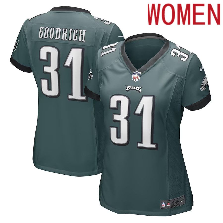 Women Philadelphia Eagles 31 Mario Goodrich Nike Midnight Green Game Player NFL Jersey
